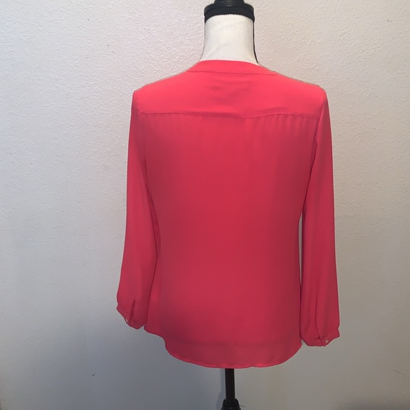 Banana Republic pink pleated button down blouse - Picture 7 of 10